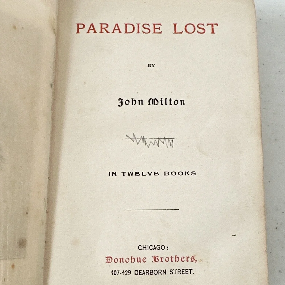 Paradise Lost by John‎ Milton Collectible Hardcover Publisher Donahue Brothers
